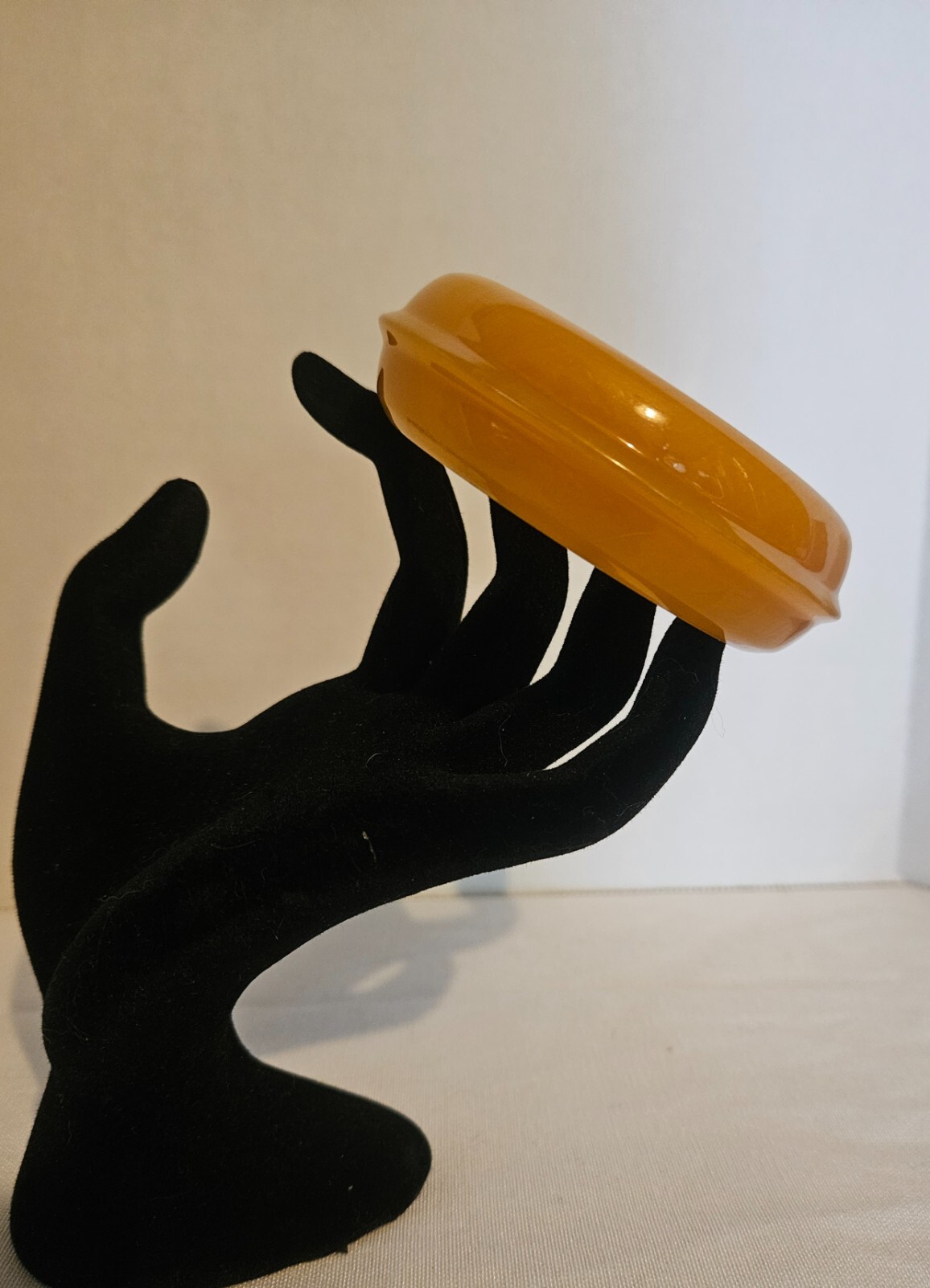 Vintage Lucite Acrylic Butterscotch Ringed Bangle Bracelet