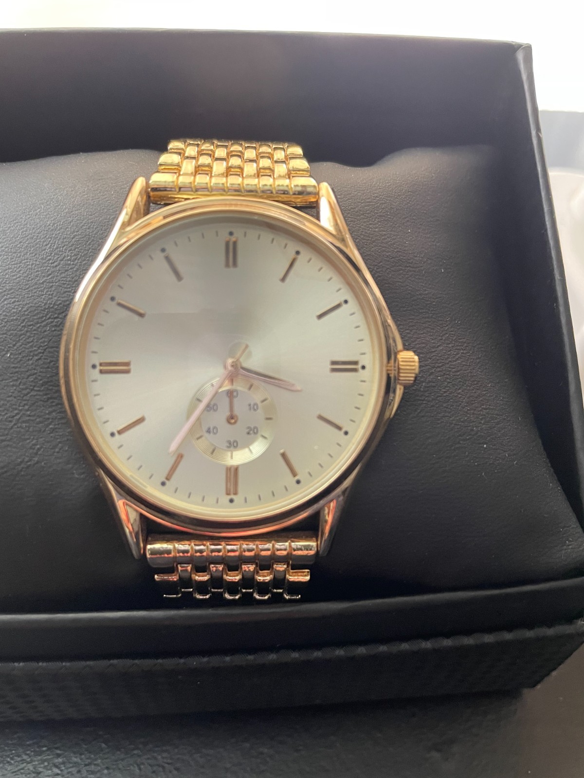 Mens Accutime Gold Band Watch