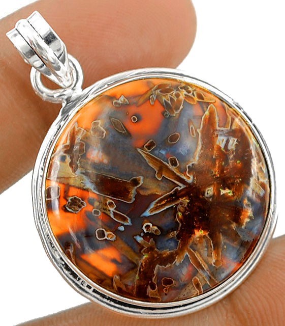 Natural Tube Agate 925 Solid Sterling Silver Pendant Jewelry @B16-3