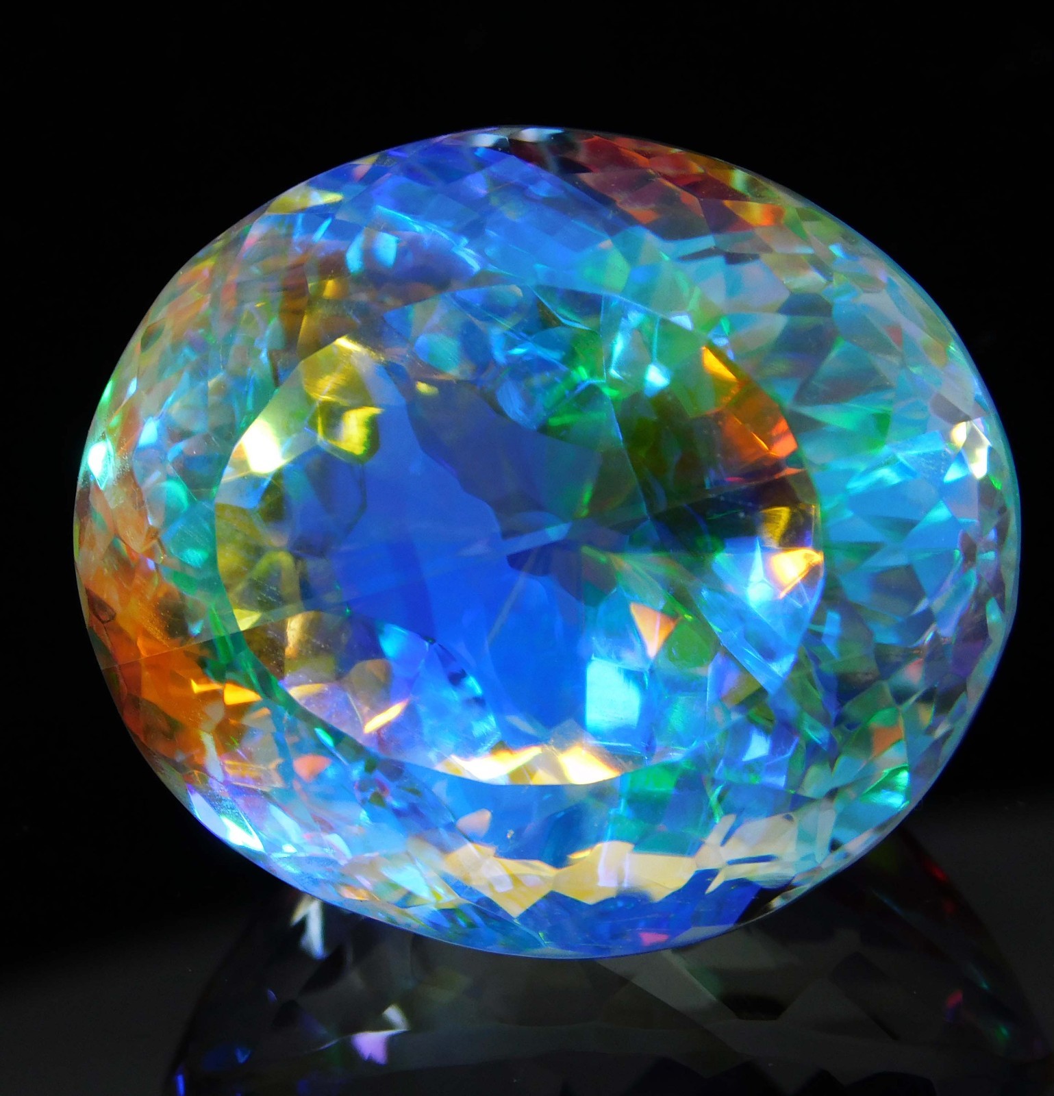 Certified 66.00 Ct Natural Brazilian Mystic Topaz – Oval Cut Loose Gemstone