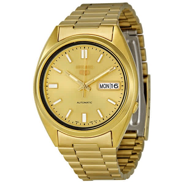 Seiko Series 5 Automatic Gold Dial Yellow Gold-tone Men’s Watch SNXS80