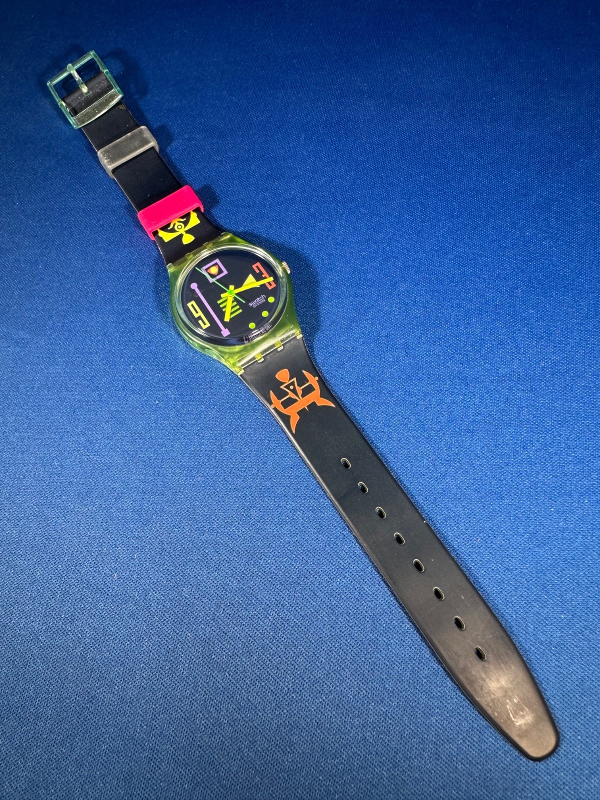 Vintage 1991 Swatch Watch Stalefish GG113 Working Good 34MM Nice! So Rad!