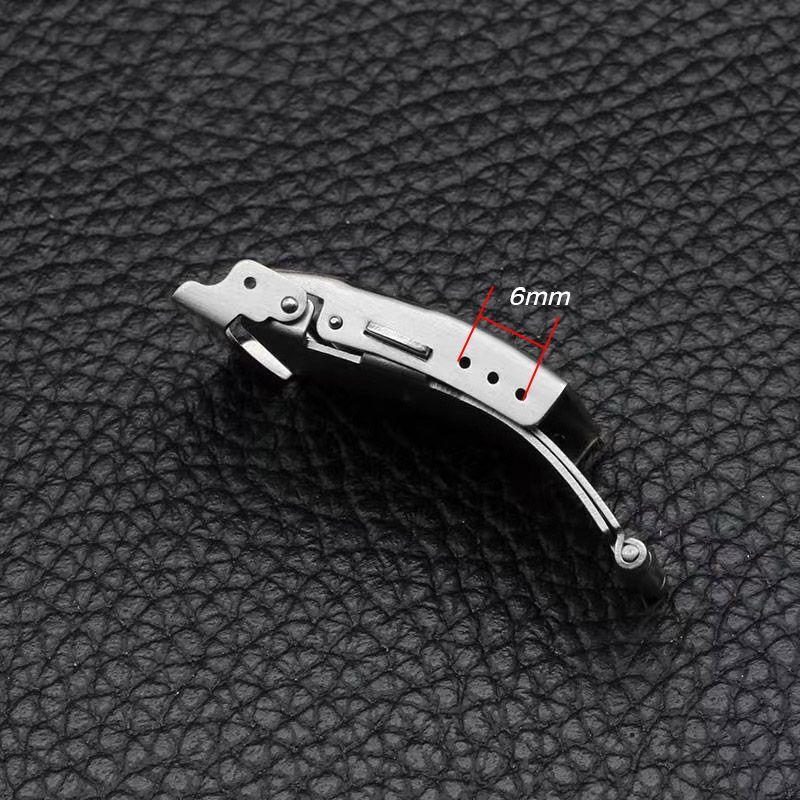 Metal Watch Buckle Double Click Button Stainless Steel Diving Deployment Clasp