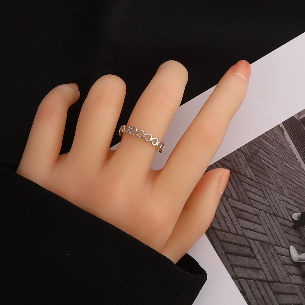 Heart Shape Open Rings-Gold Color Hollowed Out Cute Love Flexible Ring Jewelry