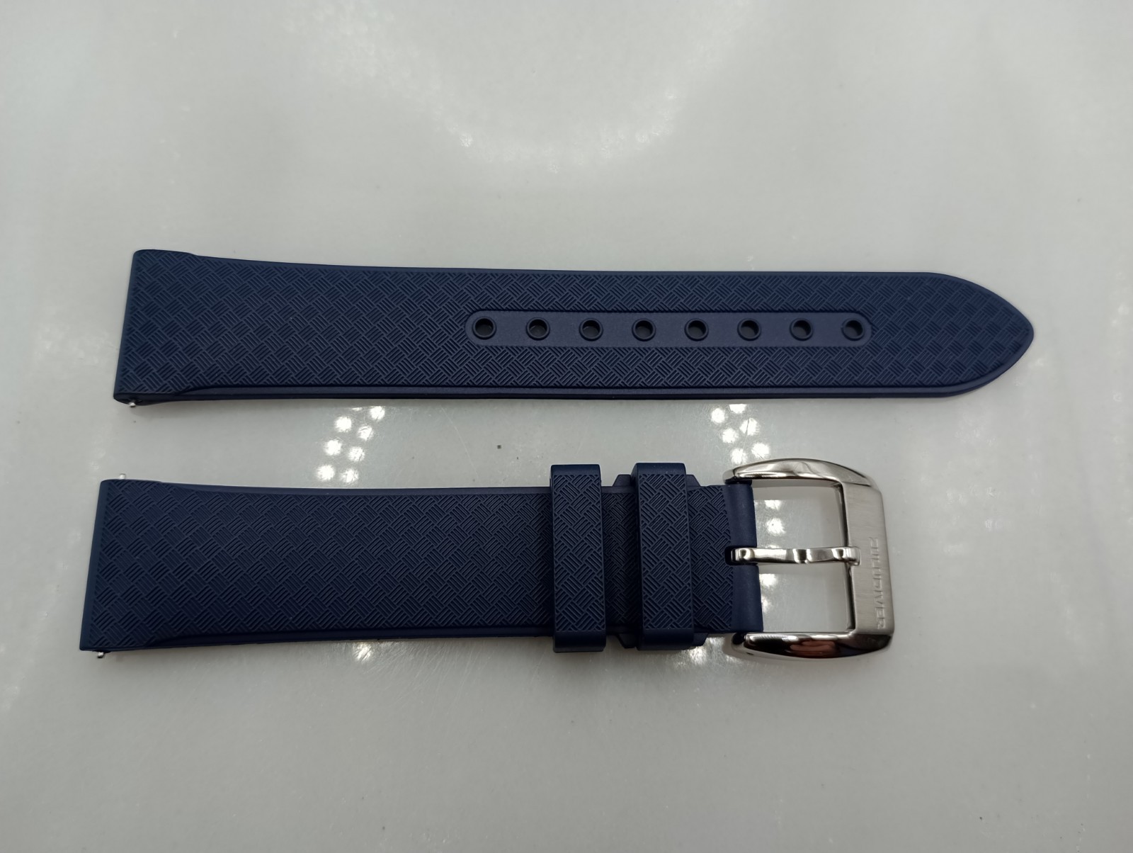 New 20mm Watchgecko Zuludiver HNBR Rubber Watch Strap Blue Quick Release 6B218