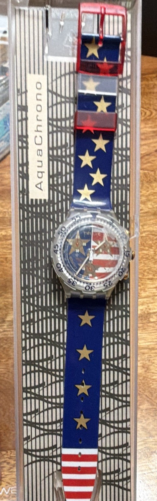 Swatch 38mm Watch American Dream SEK103 1995 Aquachrono – Atlanta 1996 NOS Mint