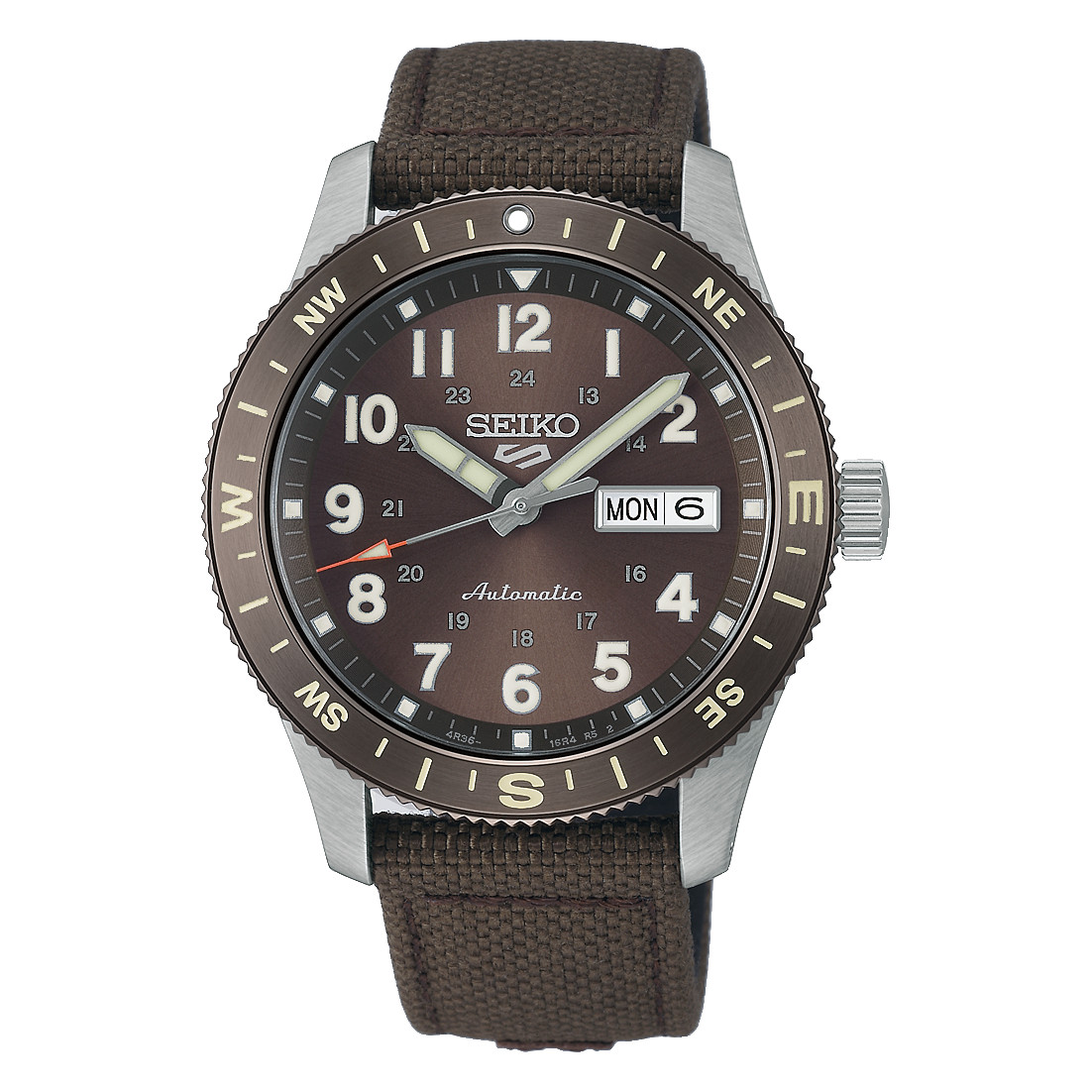 Seiko 5 Sports HDB009K1 Men Automatic Field in Coyote Brown Dial Nylon Strap