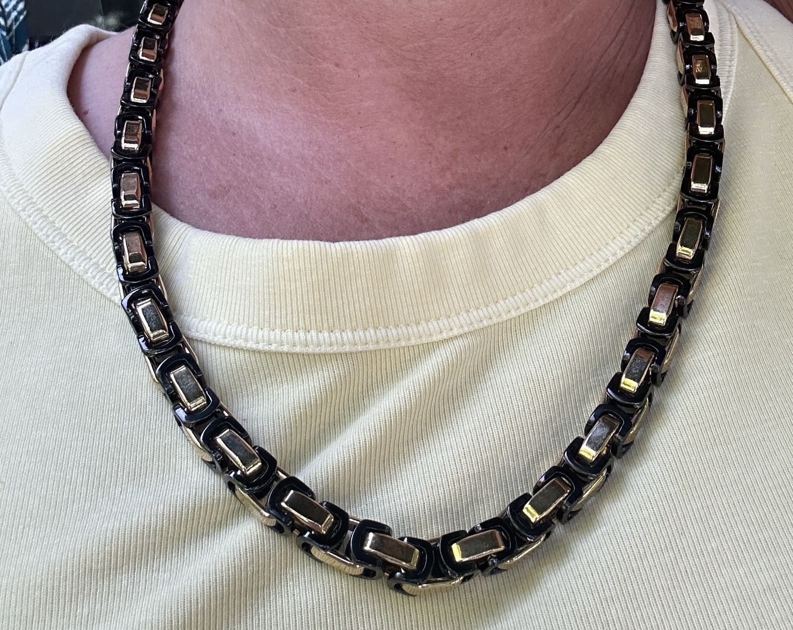 Pair of Stainless Steel Men’s Necklace. 24 and 18. Stamped Stainless Steel. New