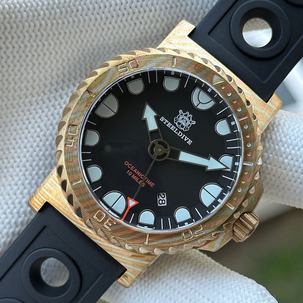 STEELDIVE SD1982Z Mens 46.5mm Automatic Dive Watch NH35 Sapphire Steel