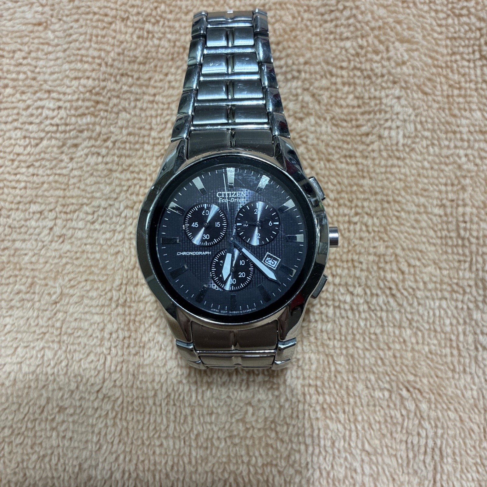 Citizen Eco-Drive Chronograph Silver Wrist Watch Men’s – Used Mint