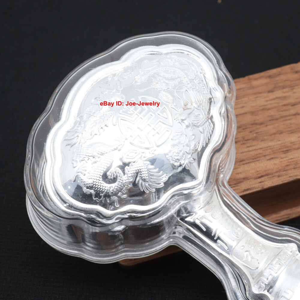 Real 999 Fine Silver Dragon Ruyi Statue Collection 30-32g Dreams come True