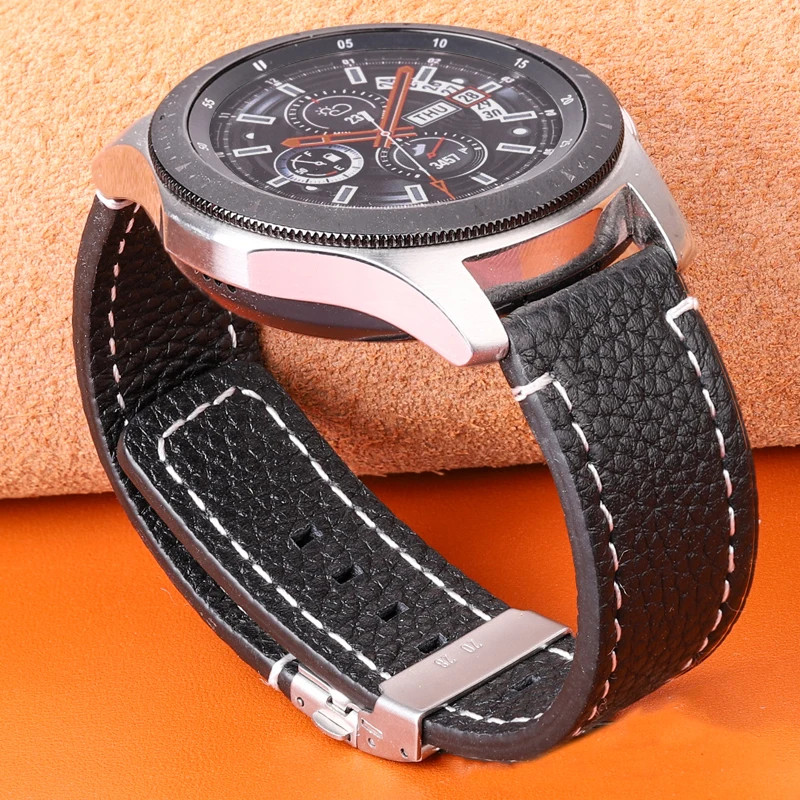 Genuine Leather Watch Band Strap Unisex Deployment Clasp 18/20/22/24mm
