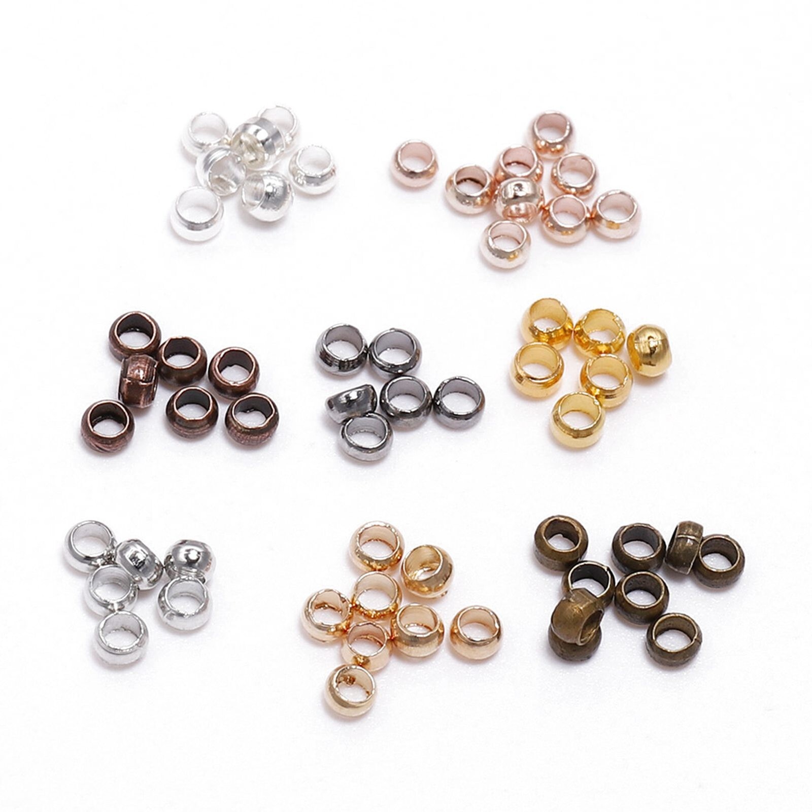 2000pcs Brass Round 3.0mm Cord Crimp End Beads DIY Jewelry Free Shipping