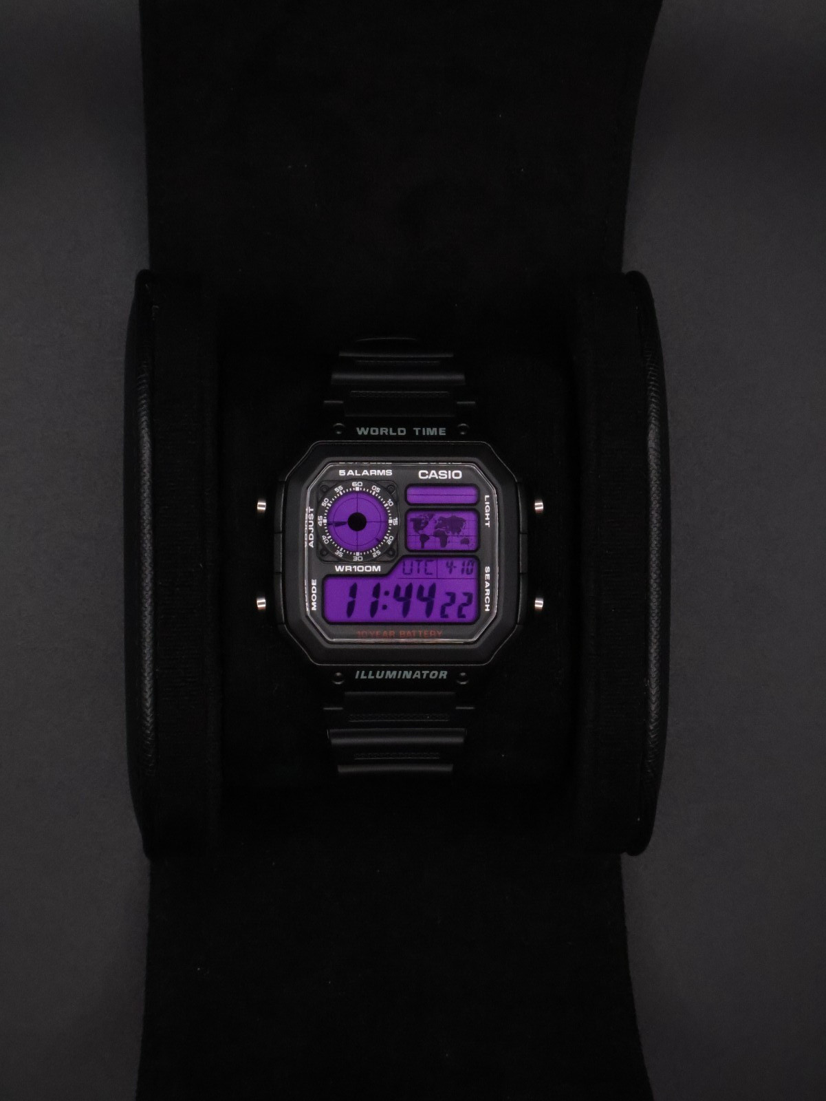 “Dark Matter” | Casio World Time Illuminator | Royale | AE-1200WH | 🟣 | Custom