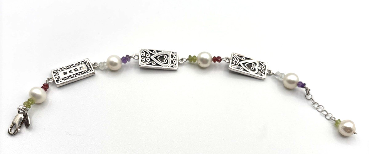 Alexa’s Angels Sterling Silver Bracelet Spiritual, Inspirational, Genuine Pearls