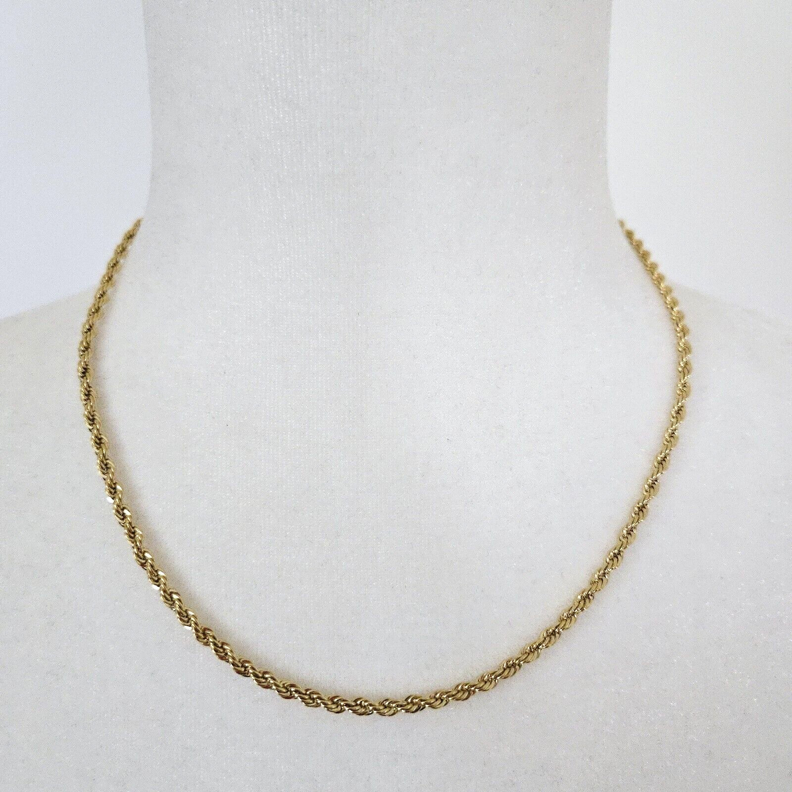 Vintage American Showcase Gold Plated Rope Chain Retro Classic Necklace 18″x 4mm