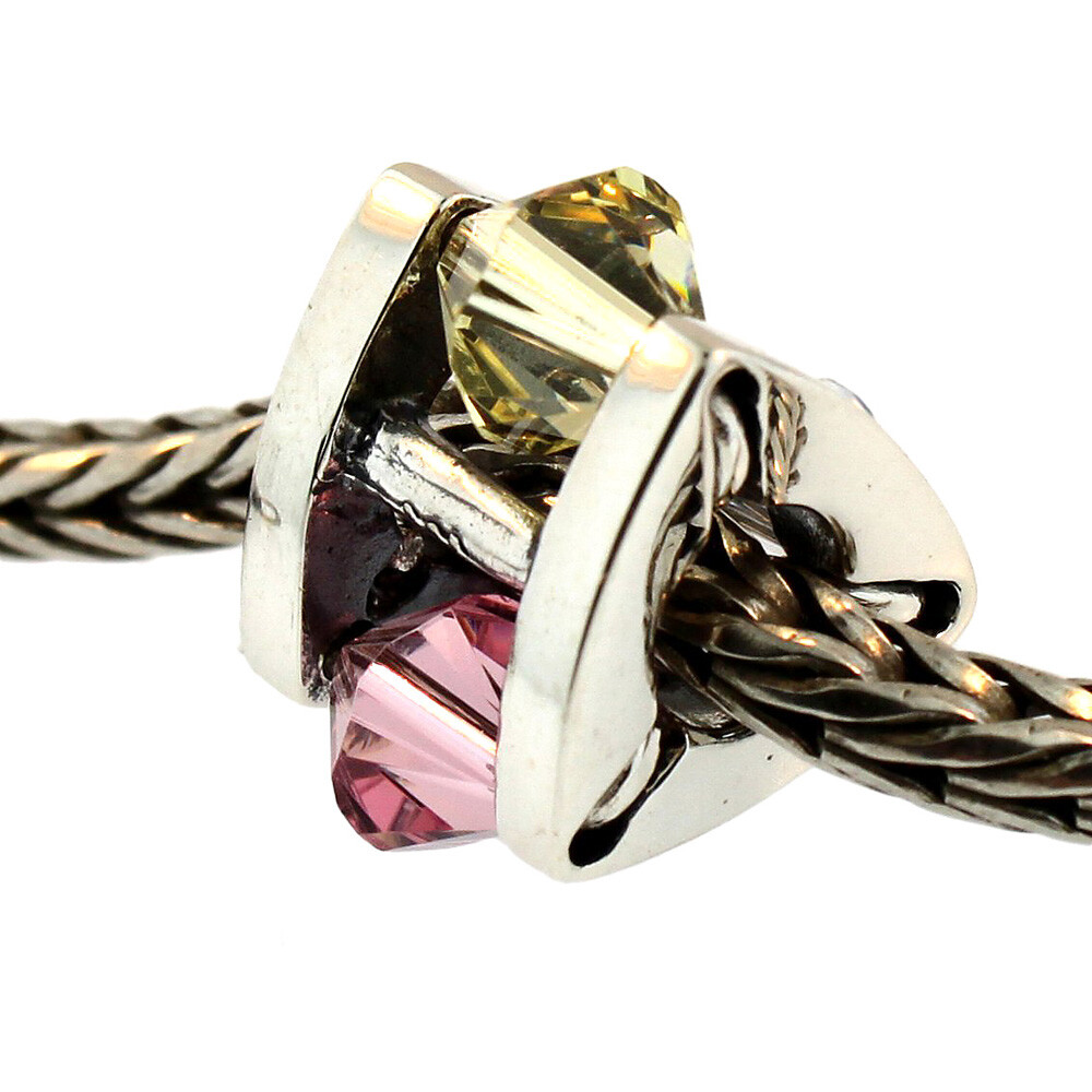 Authentic Trollbeads Silver & Glass 61712 Summer Jewel, Big :1 RETIRED
