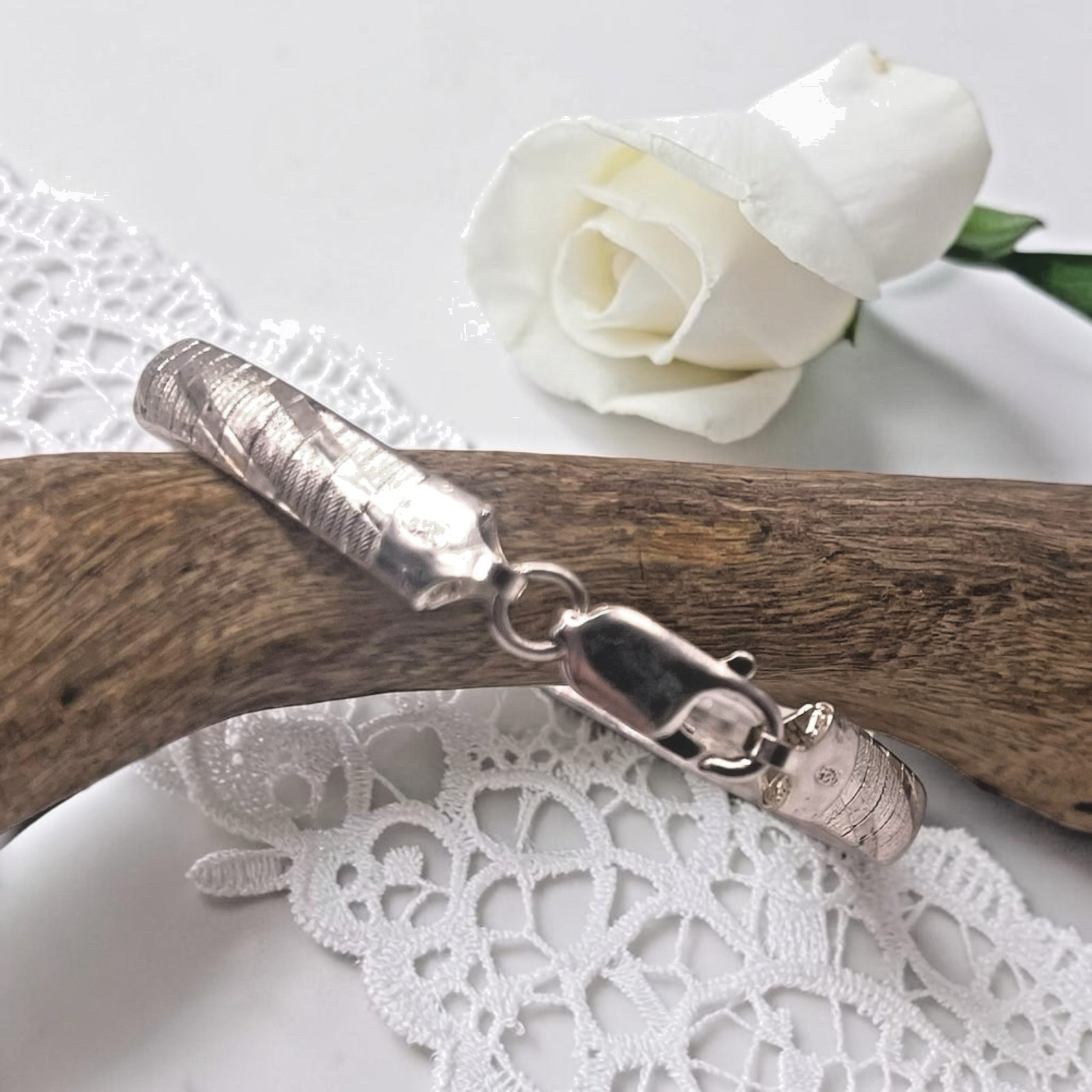 Italian Solid 925 Sterling Silver Diamond Cut Snake Chain Bracelet, 7″ ~ 10.7g