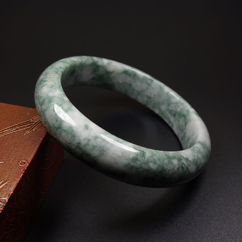 61mm Certified Grade A 100% Natural Green Jadeite Jade Bracelet Bangle Z07053