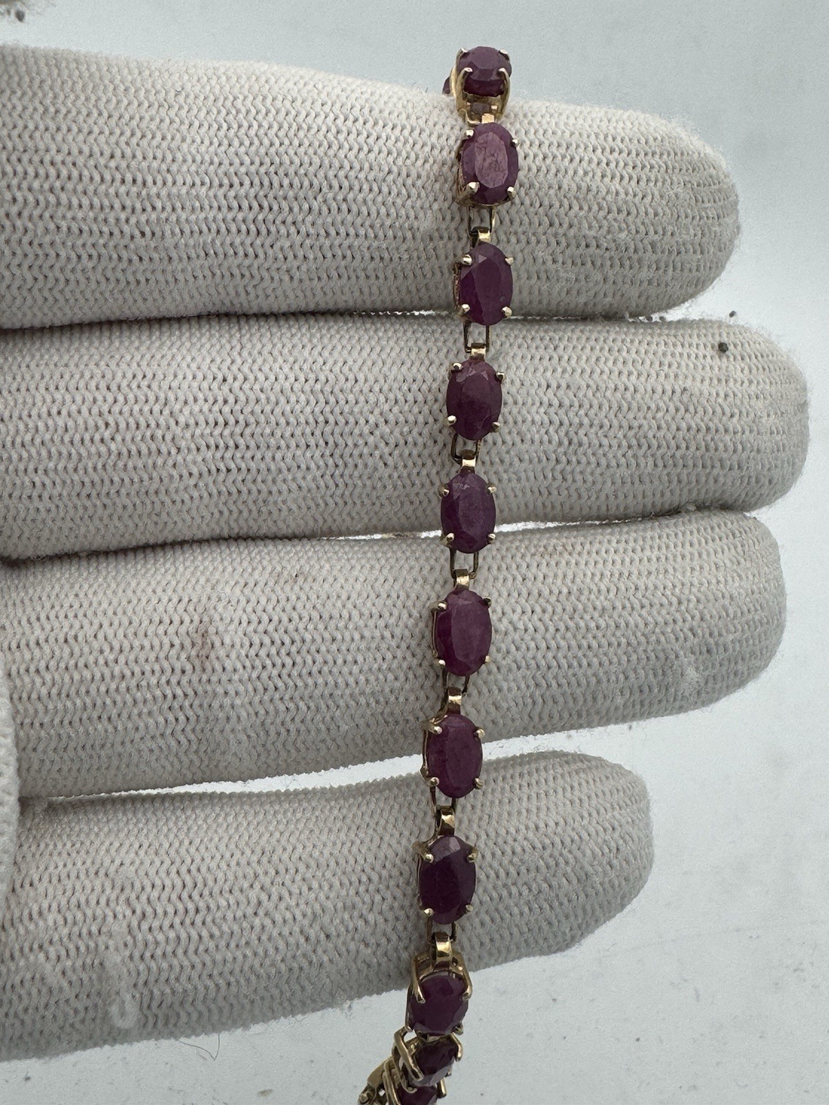 Over 100 Years Old Antique 10k Gold Ruby Bracelet Tennis