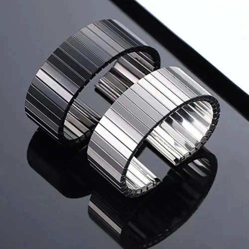 22mm Elastic Stainless Steel Watch Band Metal Stretch Expansion Springs Bracelet