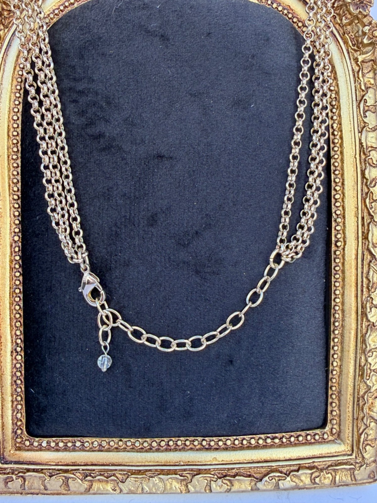 Vintage Napier Four Strand Graduated Gold Tone Bead Tailored Statement Necklace