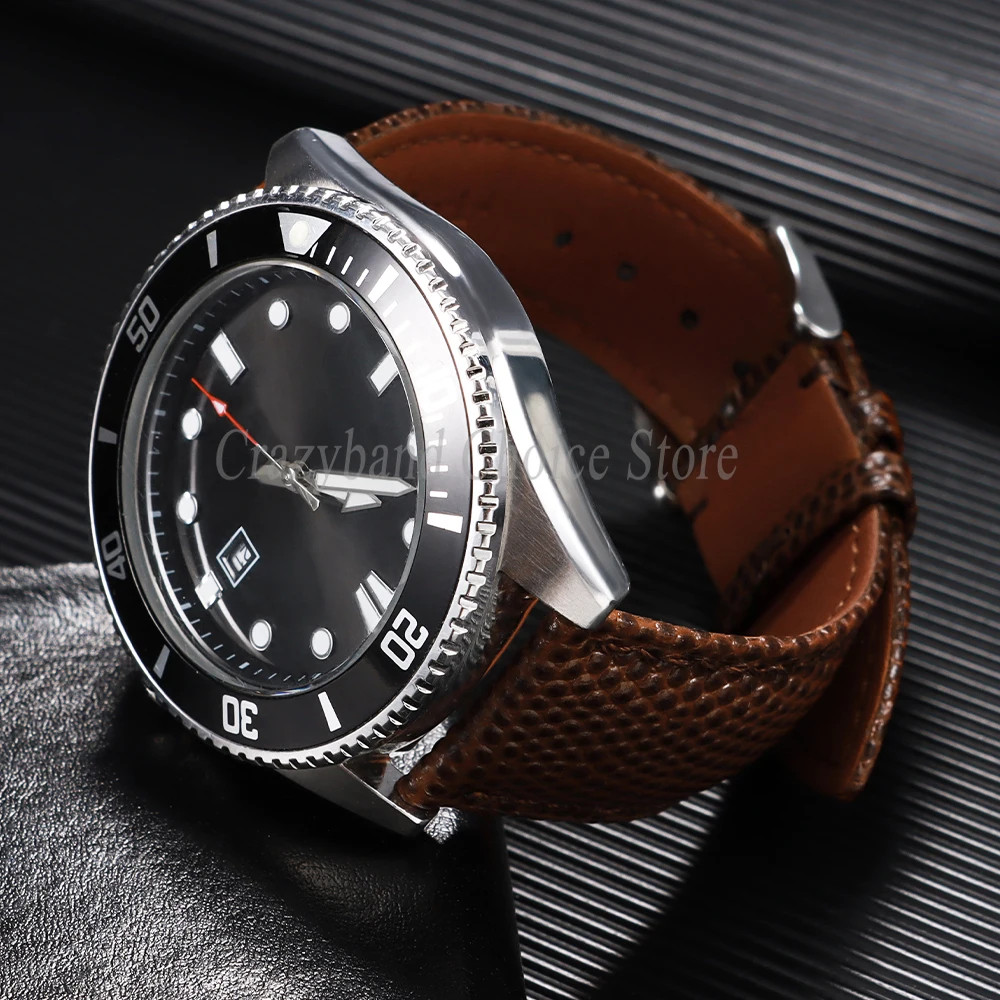 14mm-22mm Leather Watch Strap Stainless Steel Clasp Universal Bracelet For Tudor