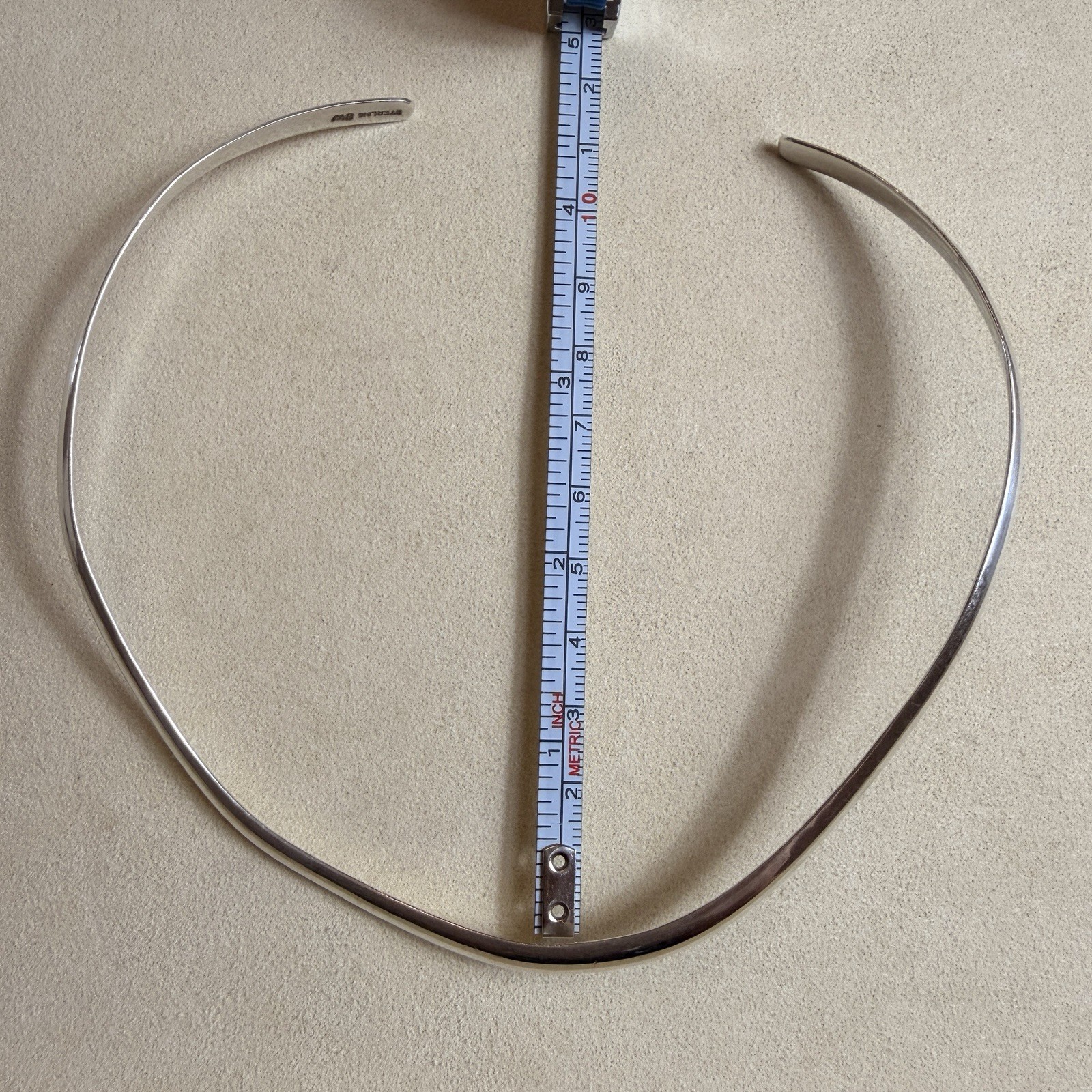 Vintage 925 Sterling Silver Classic Collar Necklace Singed Sterling MB or 8W