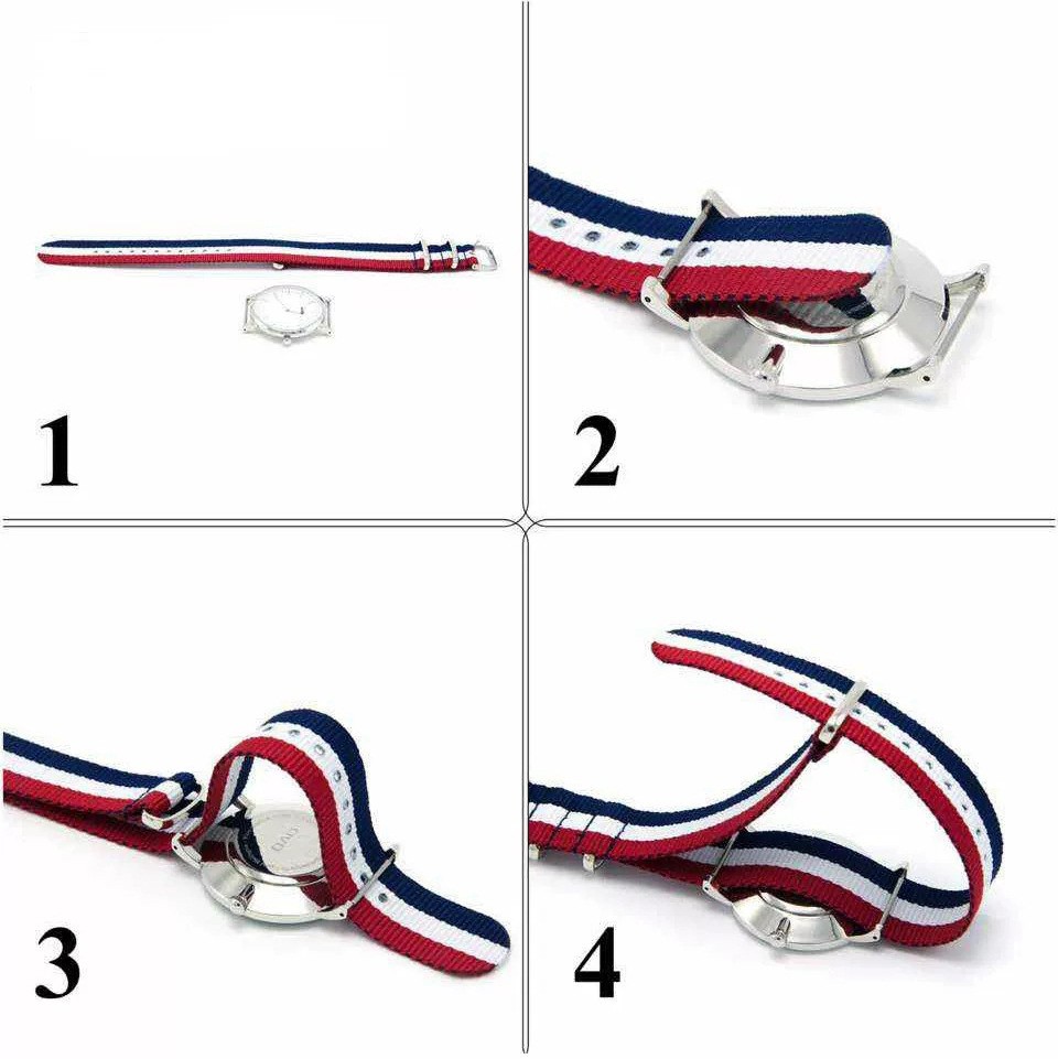 High Quality Nylon Canvas Watch Band Single Pass Sports Strap 18 20mm Universal