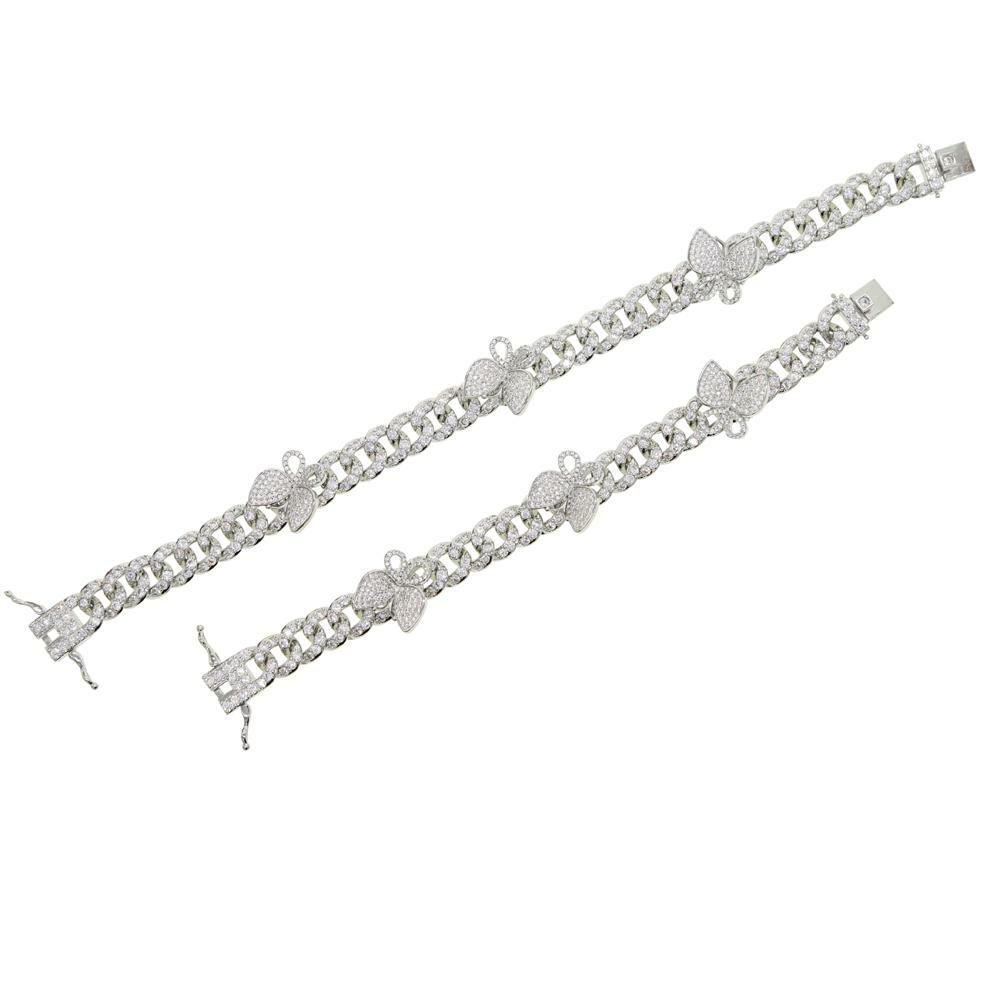 2 PIECE SET CUBAN ANKLET AND BRACELET