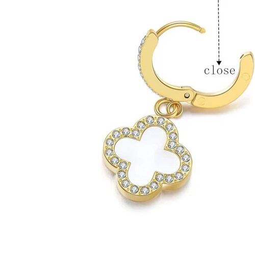 Lab-Created Diamond 0.12Ct Round Drop/Dangle Women Earring 14K White Gold Plated