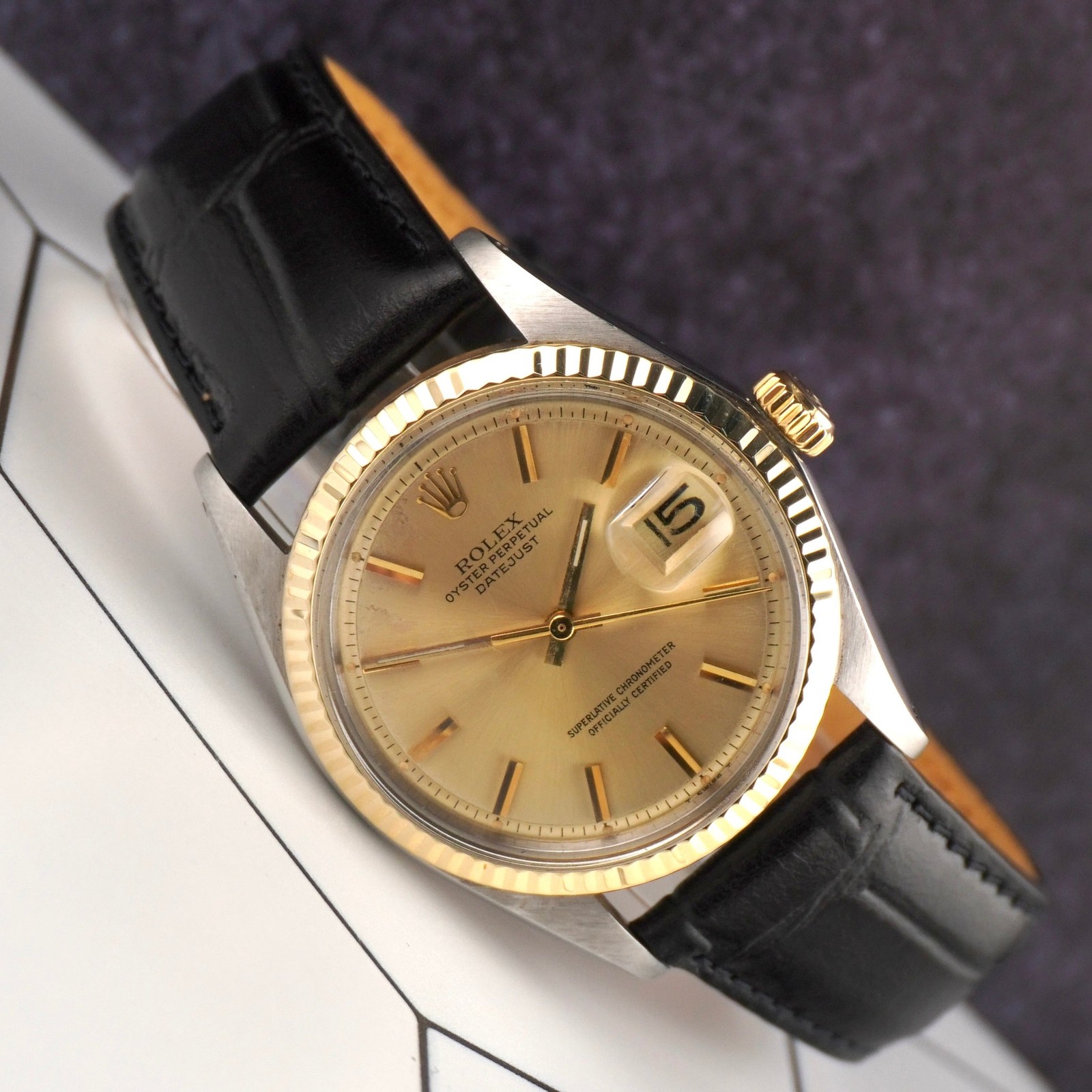 Rolex Vintage 36mm Datejust Silver Dial Steel Rose Gold Fluted Men’s Watch 1601
