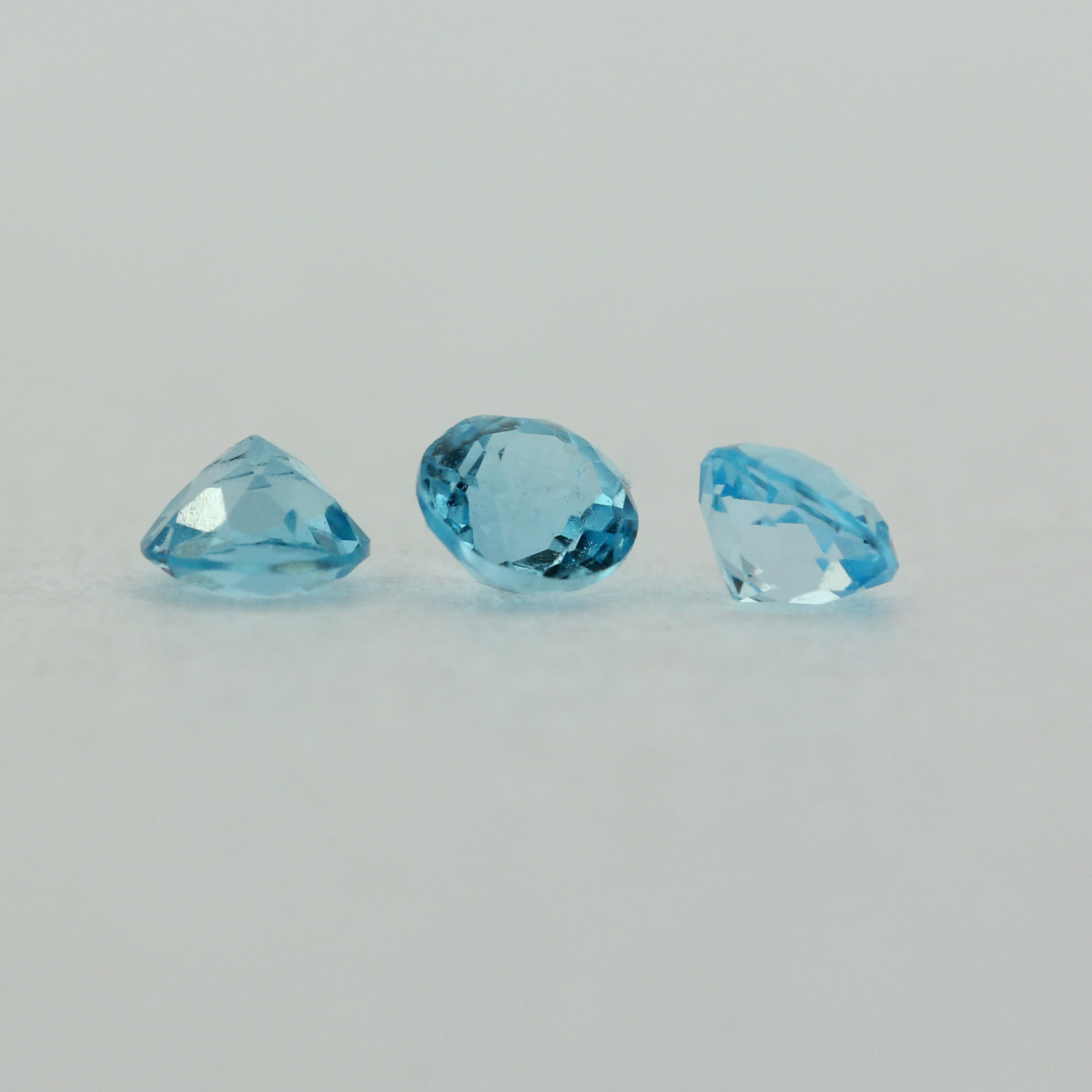 Loose Round Cut Genuine Natural Blue Topaz Stone Single November Birthstone