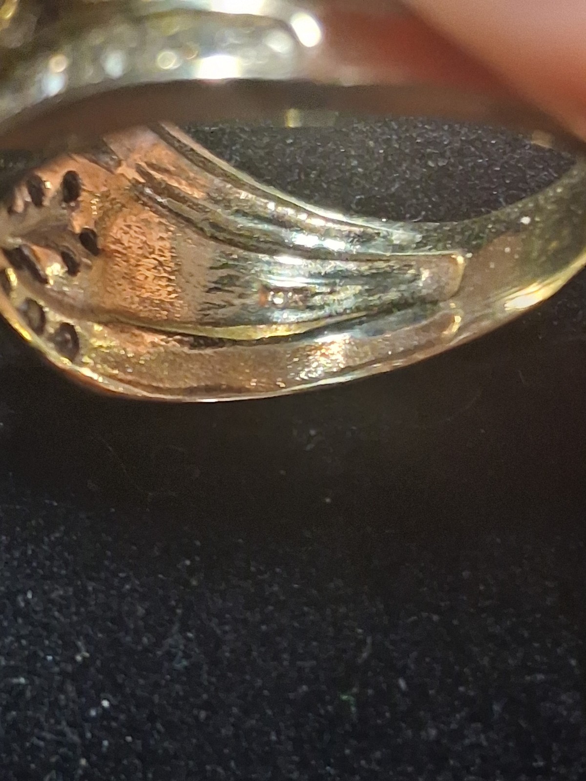 Gold Tone White/Clear Round Crystal Wide Band Ring Size 8, 12mm