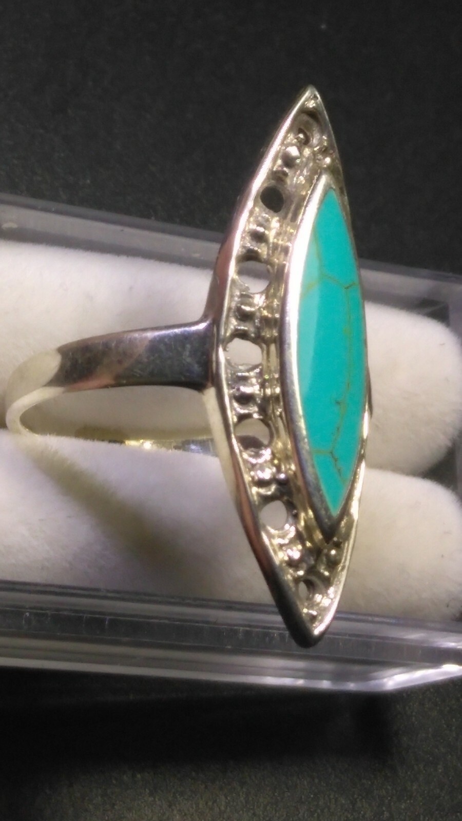 AESTHETIC NATURAL TURQUOISE IN STERLING SILVER.925 RING SIZE 8.75-9.0!