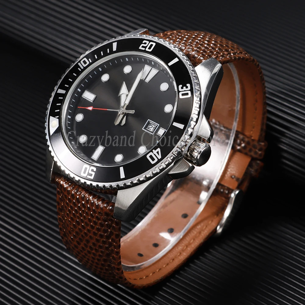 14mm-22mm Leather Watch Strap Stainless Steel Clasp Universal Bracelet For Tudor