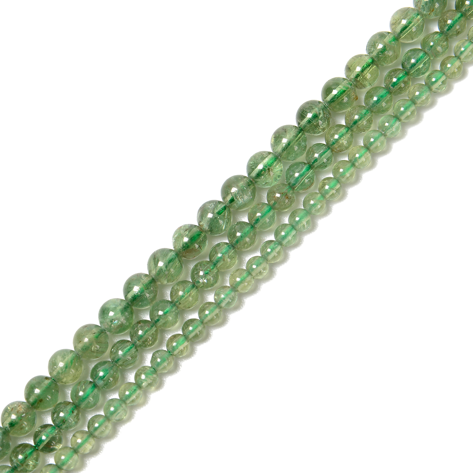 Natural Green Apatite Smooth Round Beads 3-3.5mm 4mm 5mm 5.5-6mm 15.5” Strand