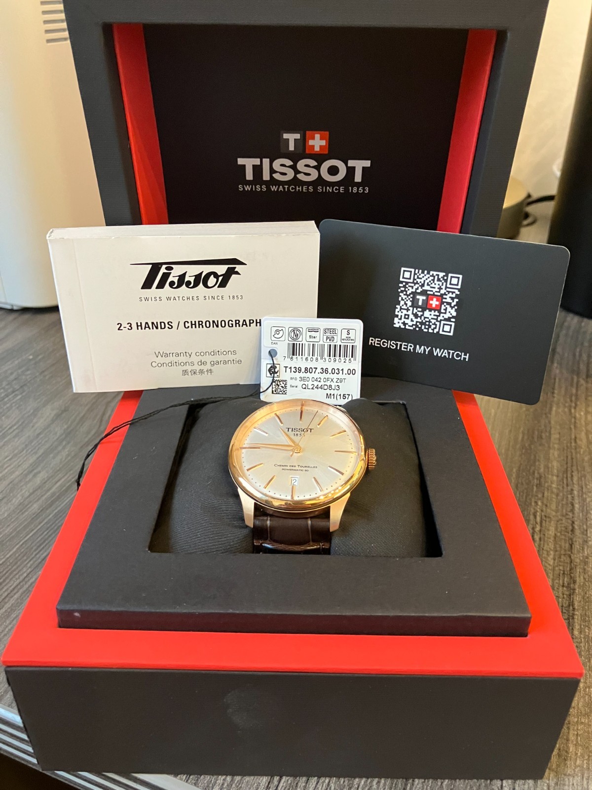 Tissot Chemin Des Tourelles Powermatic 80 39mm Brown Leather T139.807.36.031.00