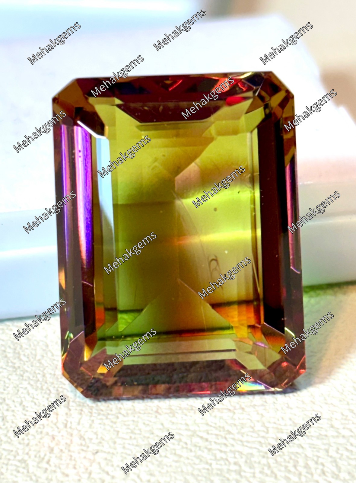75 Carat Zultanite Gemstone, Emerald Cut Color Changing Diaspore, Statement