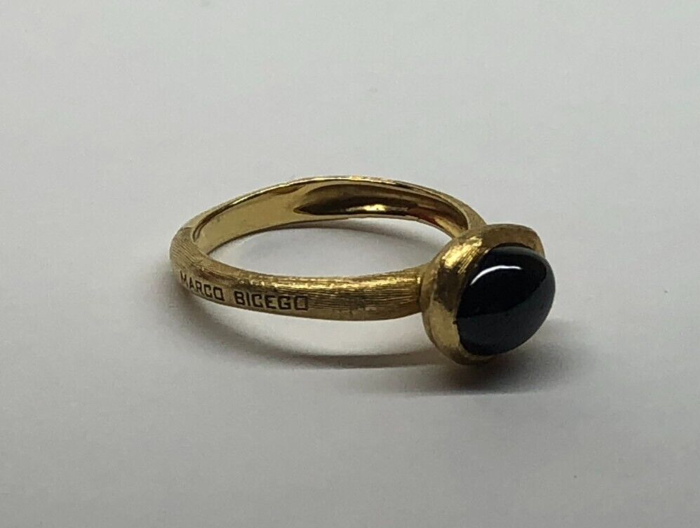 Marco Bicego 18k Yellow Gold Jaipur Color Garnet Stackable Ring Sz:6.75 [094GRA]