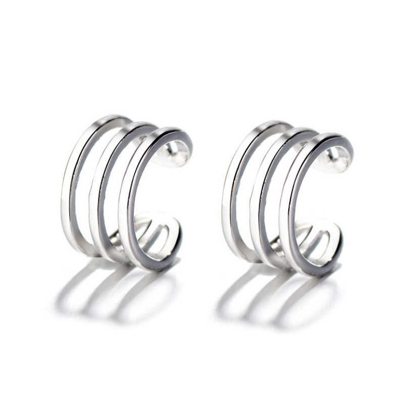 A Pair 925 Silver Plated Ear Cuffs Wrap Wire Band no piercing S1