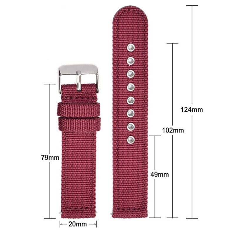 Sport Canvas Nylon Watch Strap 18mm 20mm Watch Band 22mm 24mm Bracelet Wristband