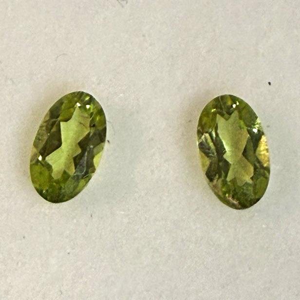 Peridot Pakistan AAA Faceted Oval Pair 0.40ctw 5.1×2.9×2.2mm