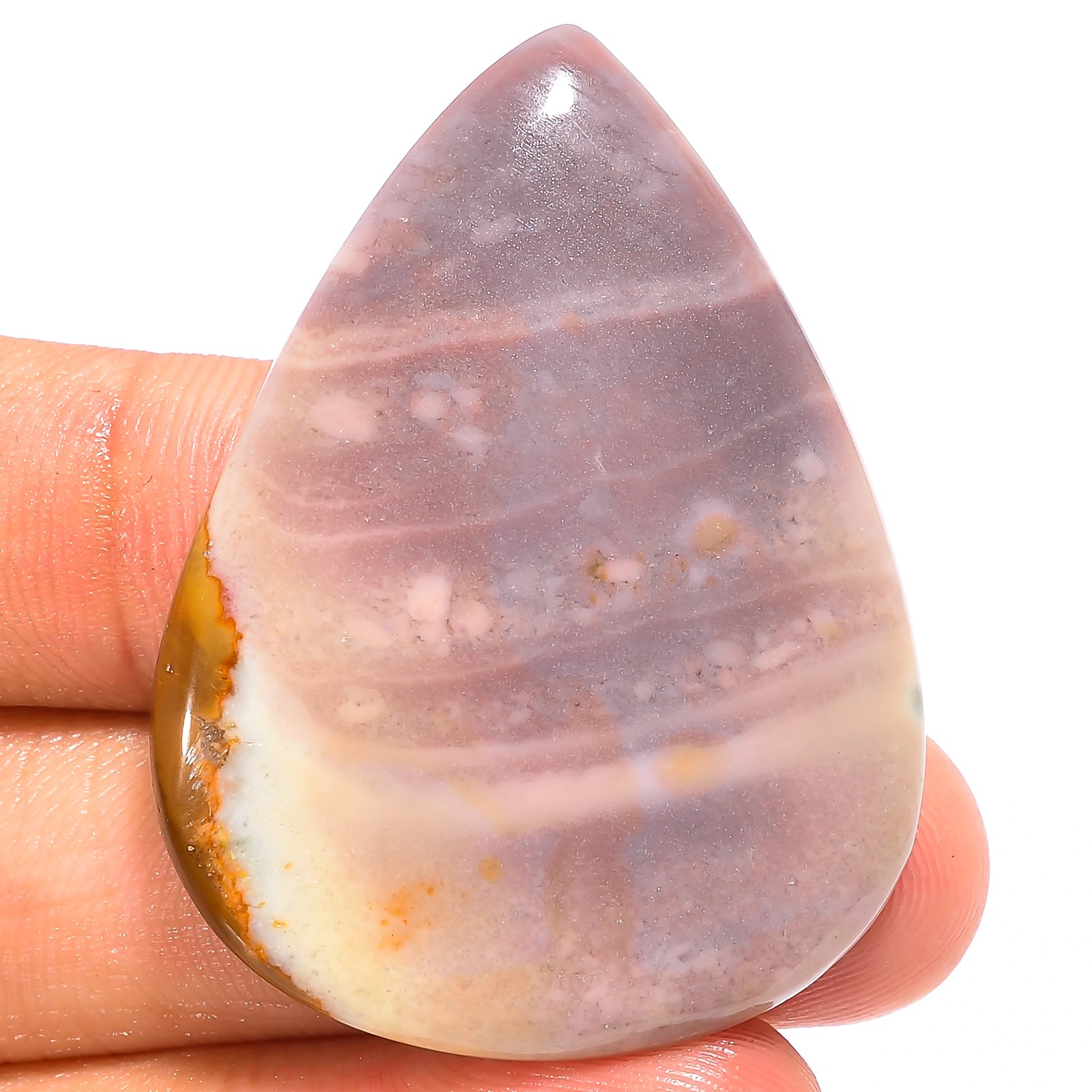Natural Polychrome Jasper Pear Shape Cabochon Gemstone 50 Ct. 43X32X5 mm A-12824