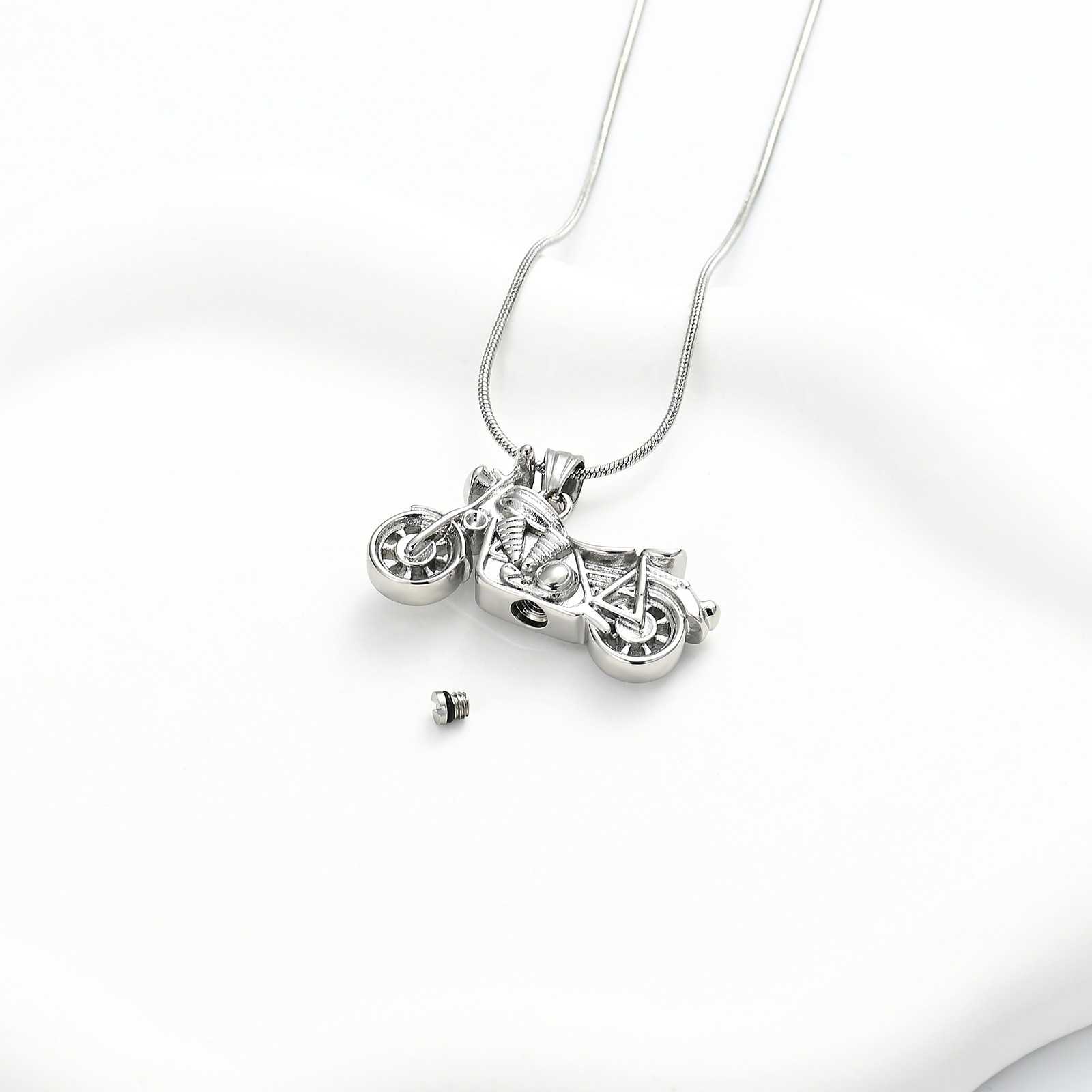 Motorcycle Urn Necklace Cremation Jewelry for Ashes Motorbike Ashes Urn Necklace