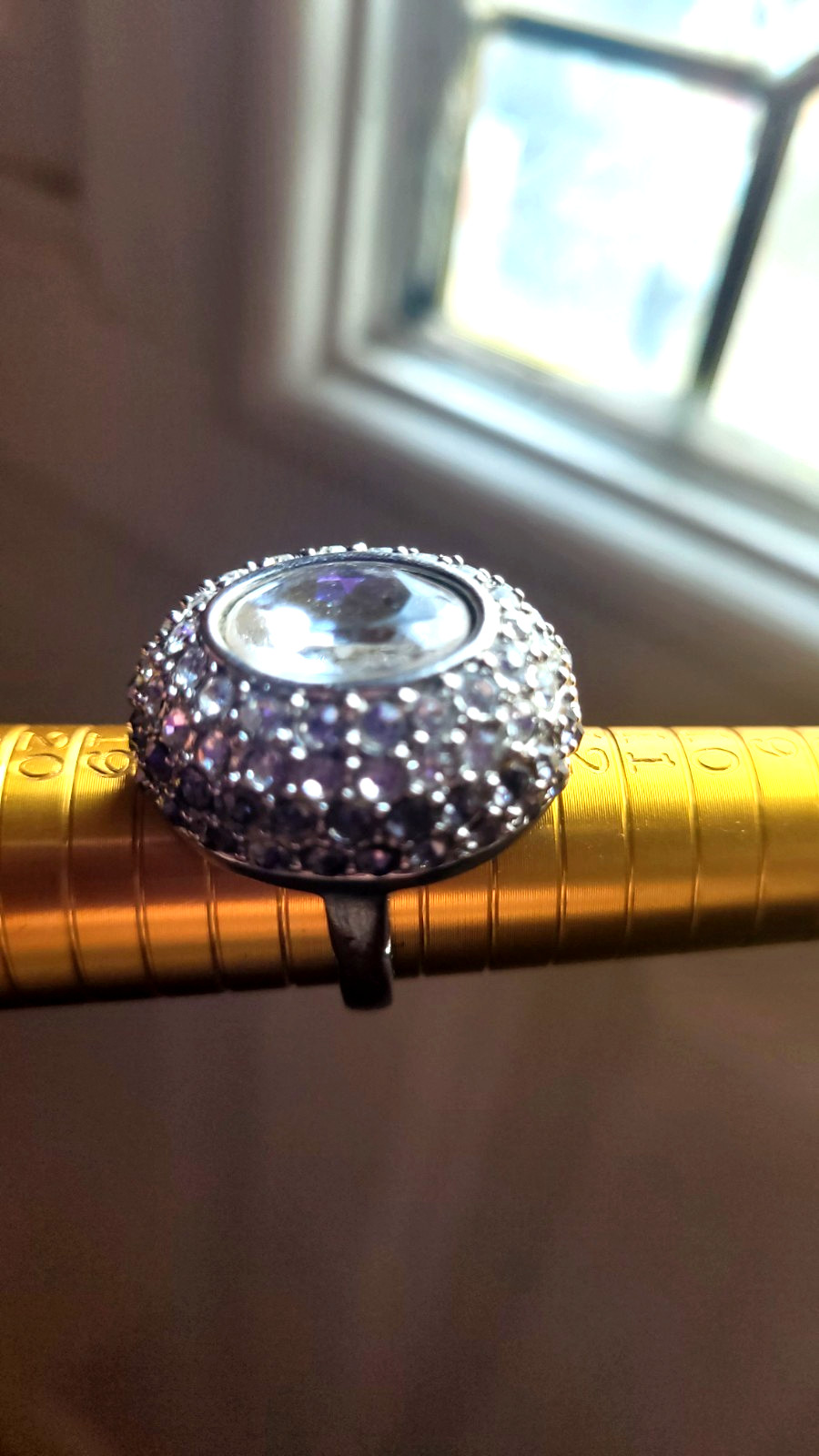 Arnold Scaasi Extravagant Large Designer Jeweled Vintage Cocktail Ring Size 7 US
