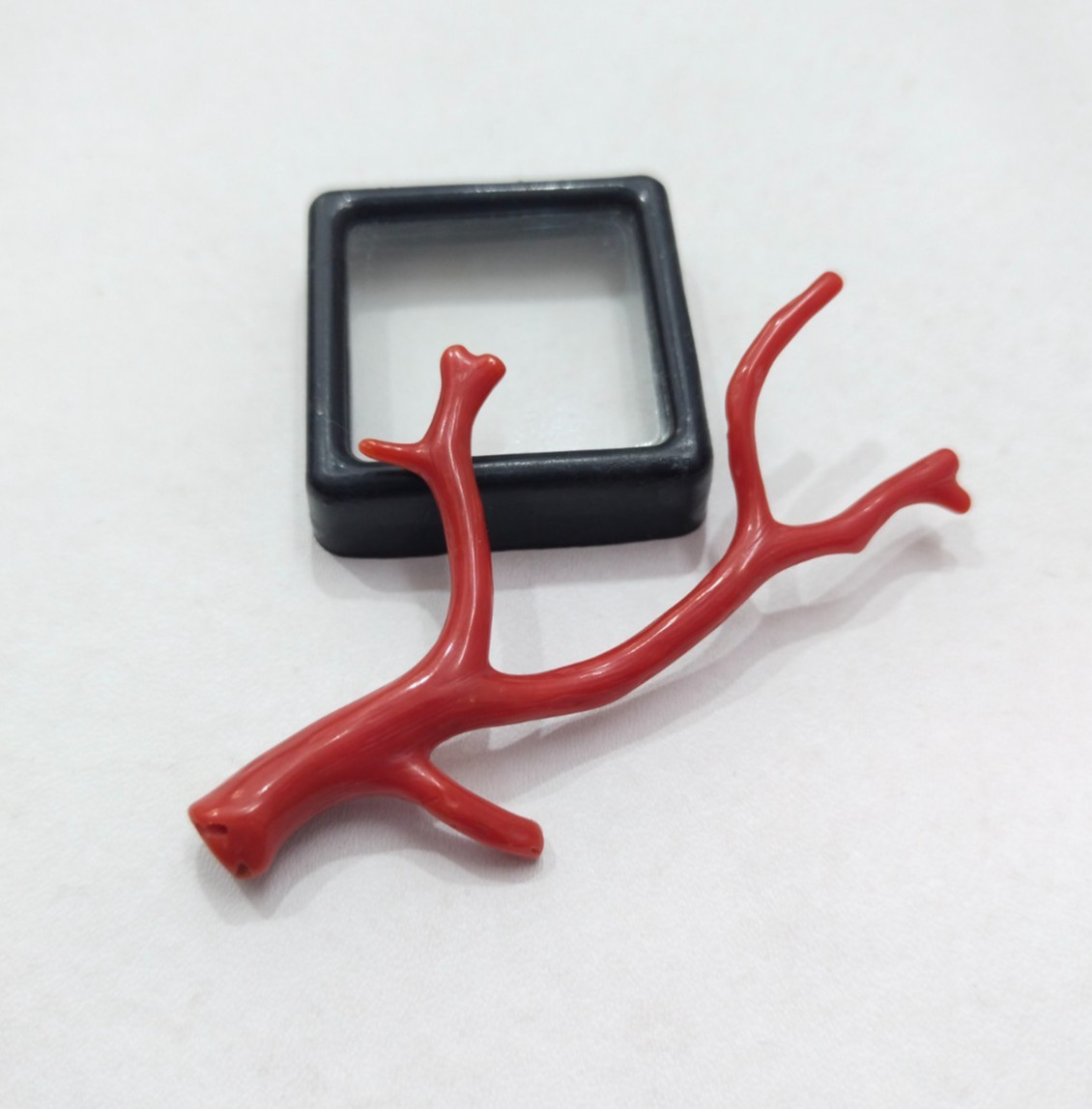 Genuine Undyed Red Coral Branch, Polished Italian Mediterranean Sea Red Gemstone