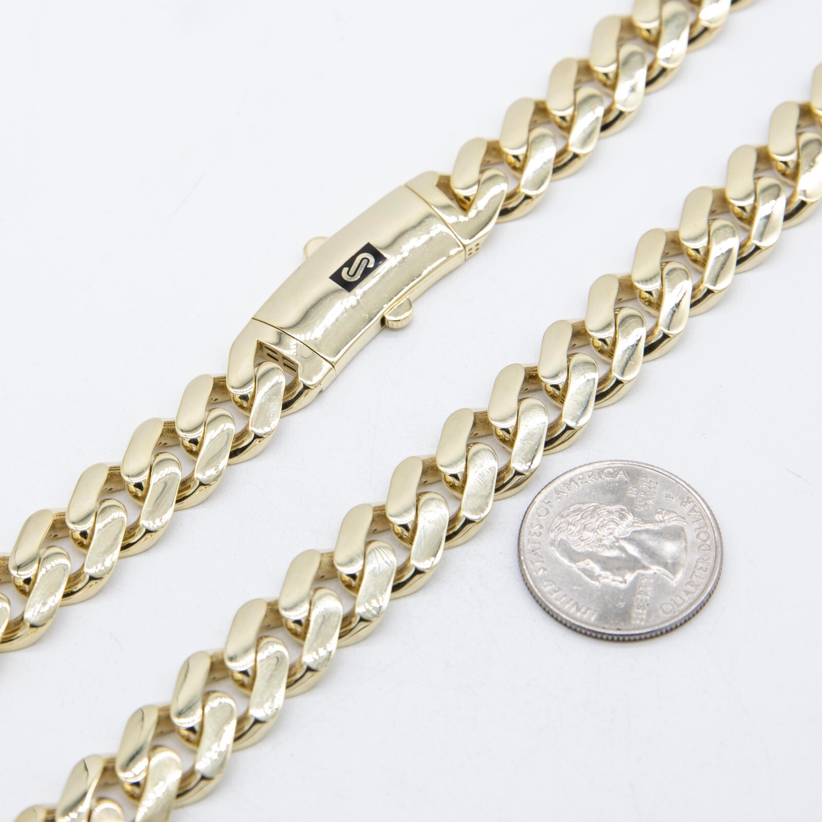 13mm Mens Miami Cuban Royal Link Chain Necklace Box Clasp Real 10K Yellow Gold