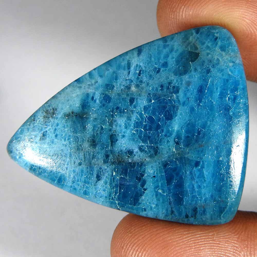 74.95Cts100%Natural Blue Apatite Fancy Cabochon(38x30x7)Loose Gemstone