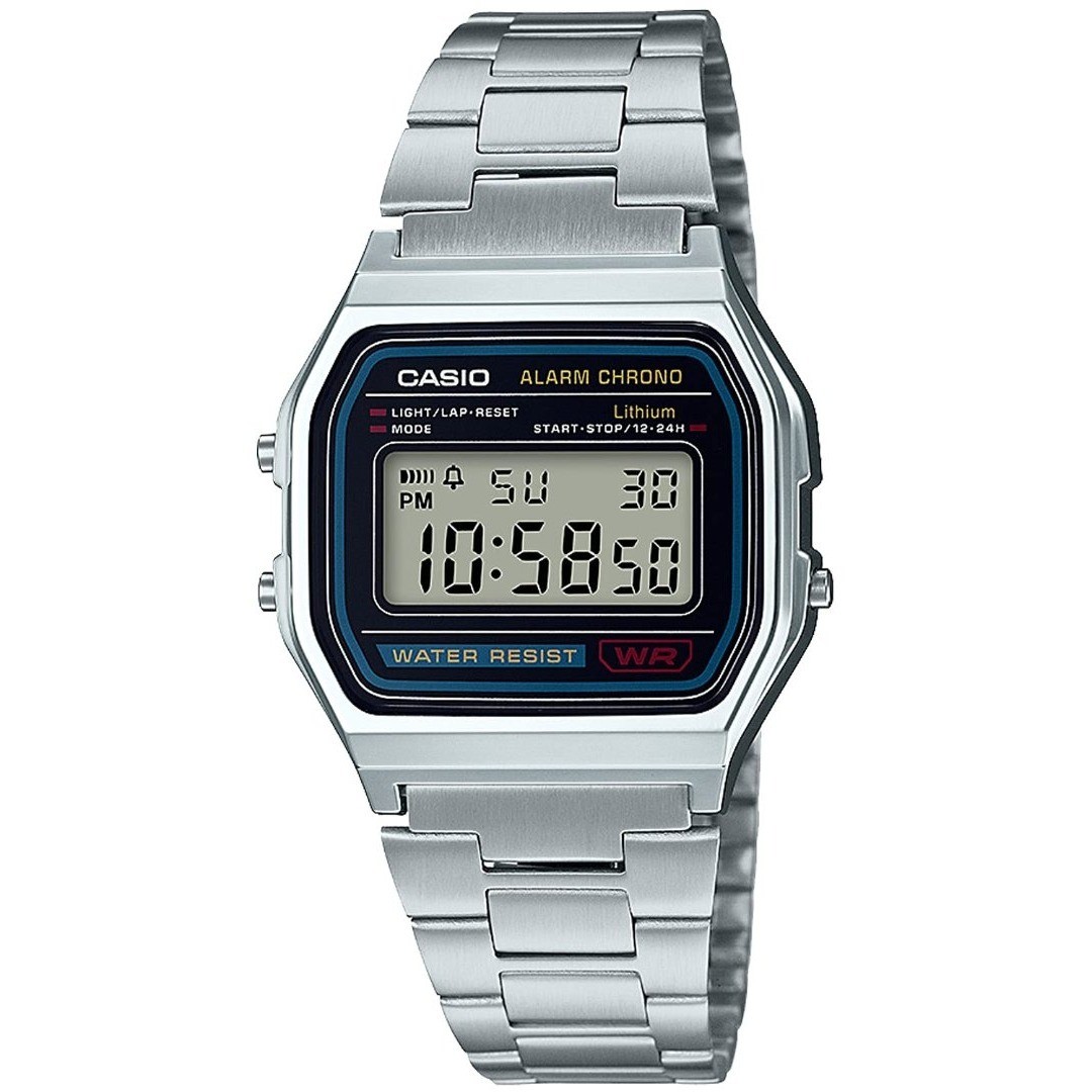 [New] Casio A158WA-1JH Silver Digital Watch LED Alarm Chrono WR – From JAPAN